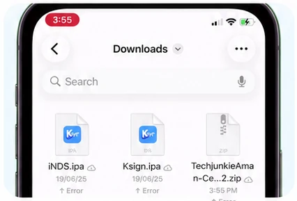 Downloaded ZIP archive in the iOS Files app