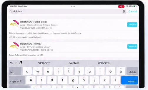 ESign app source search results for Dolphin